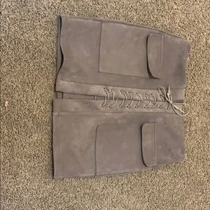 High waisted tie up skirt with pockets